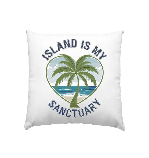 Island Is My Sanctuary - Tropische Ruhe - Kissen 40x40cm Bright Lights Arts