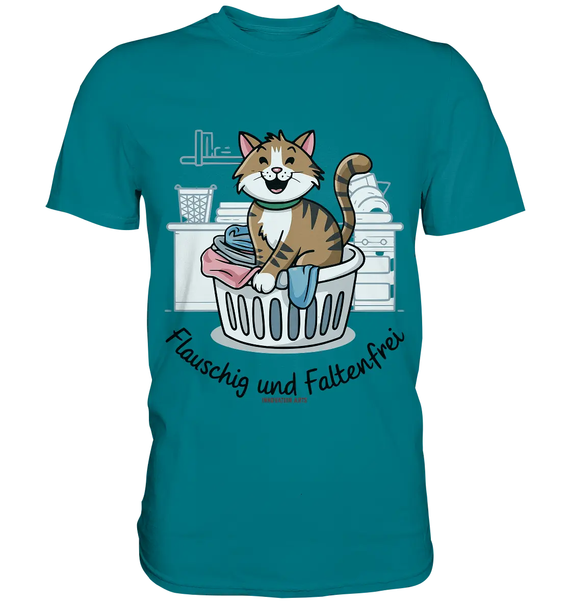Kätzchen im Wäschekorb – Fröhliche Haushaltsmomente - Premium Shirt Bright Lights Arts