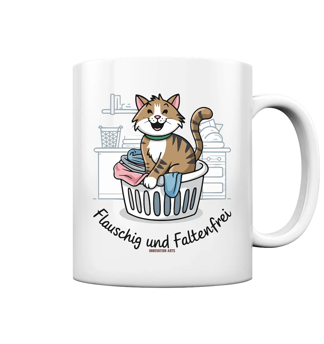 Kätzchen im Wäschekorb – Fröhliche Haushaltsmomente - Tasse glossy Bright Lights Arts