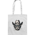 Katzen-Cowboy – Western trifft auf flauschige Eleganz - Baumwolltasche Bright Lights Arts