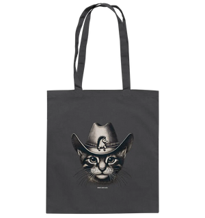 Katzen-Cowboy – Western trifft auf flauschige Eleganz - Baumwolltasche Bright Lights Arts