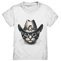 Katzen-Cowboy – Western trifft auf flauschige Eleganz - Kids Premium Shirt Bright Lights Arts