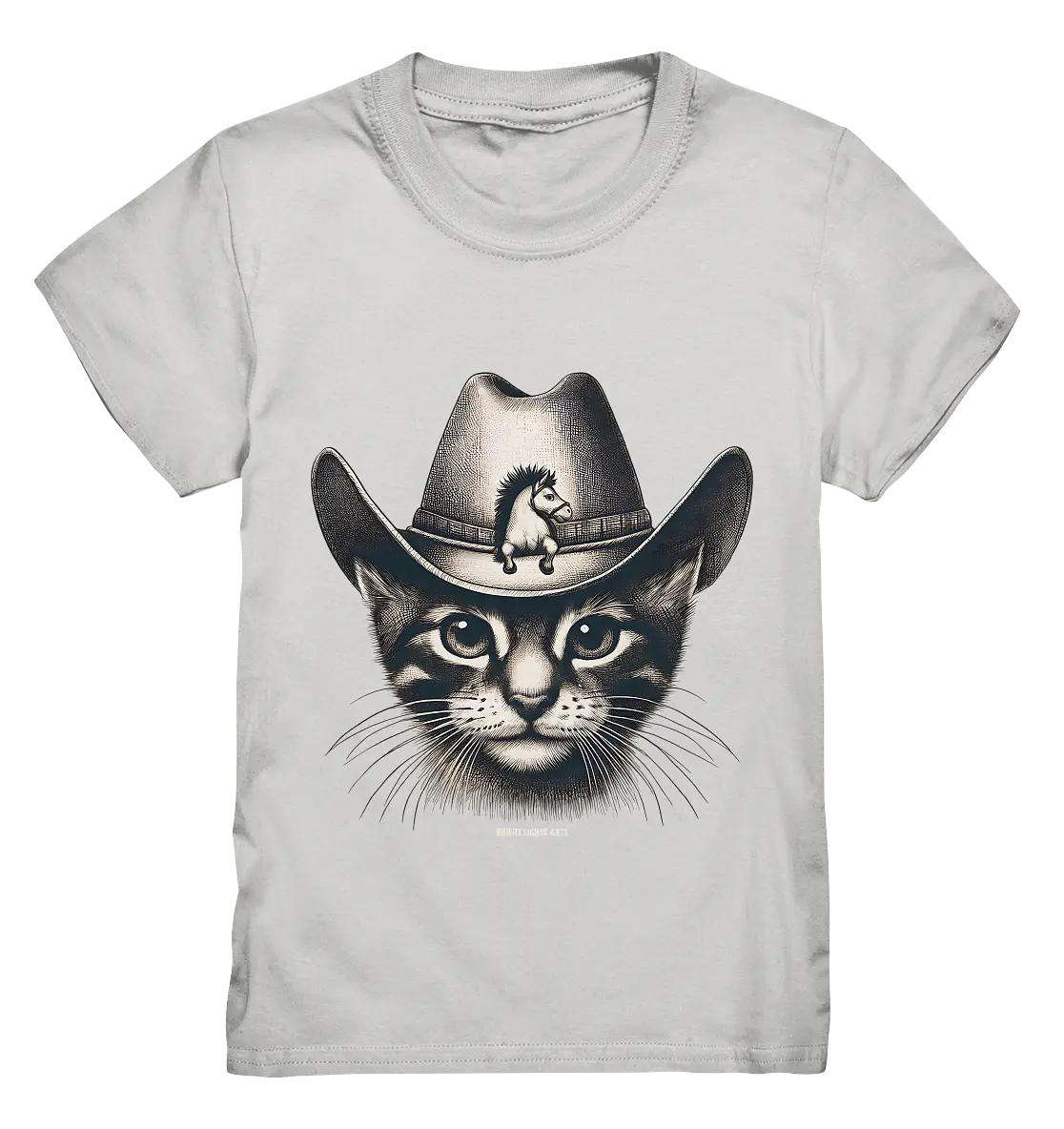 Katzen-Cowboy – Western trifft auf flauschige Eleganz - Kids Premium Shirt Bright Lights Arts
