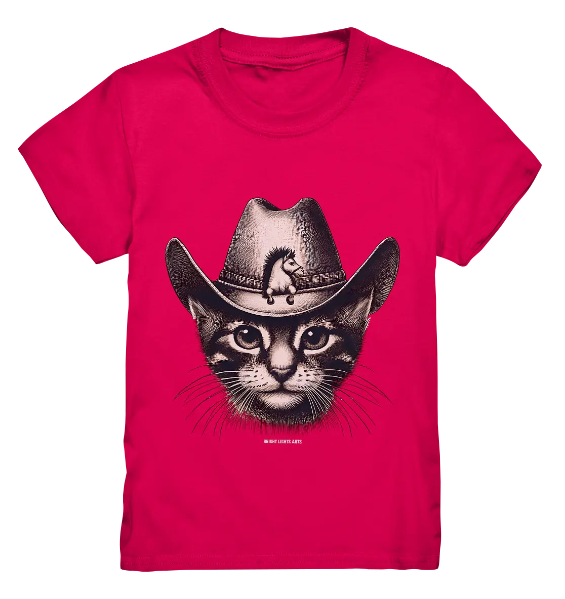 Katzen-Cowboy – Western trifft auf flauschige Eleganz - Kids Premium Shirt Bright Lights Arts