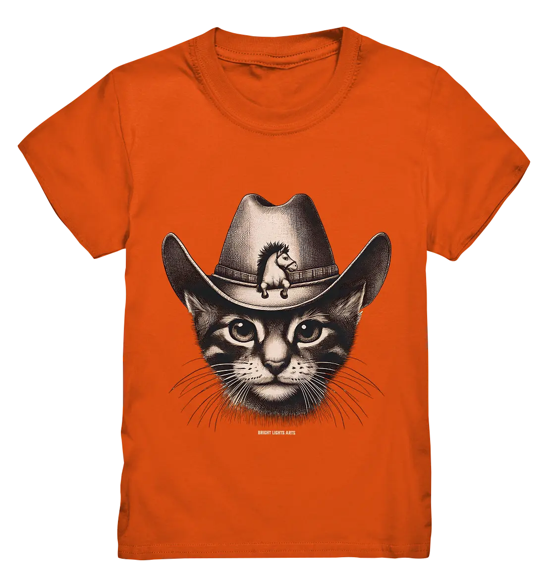 Katzen-Cowboy – Western trifft auf flauschige Eleganz - Kids Premium Shirt Bright Lights Arts