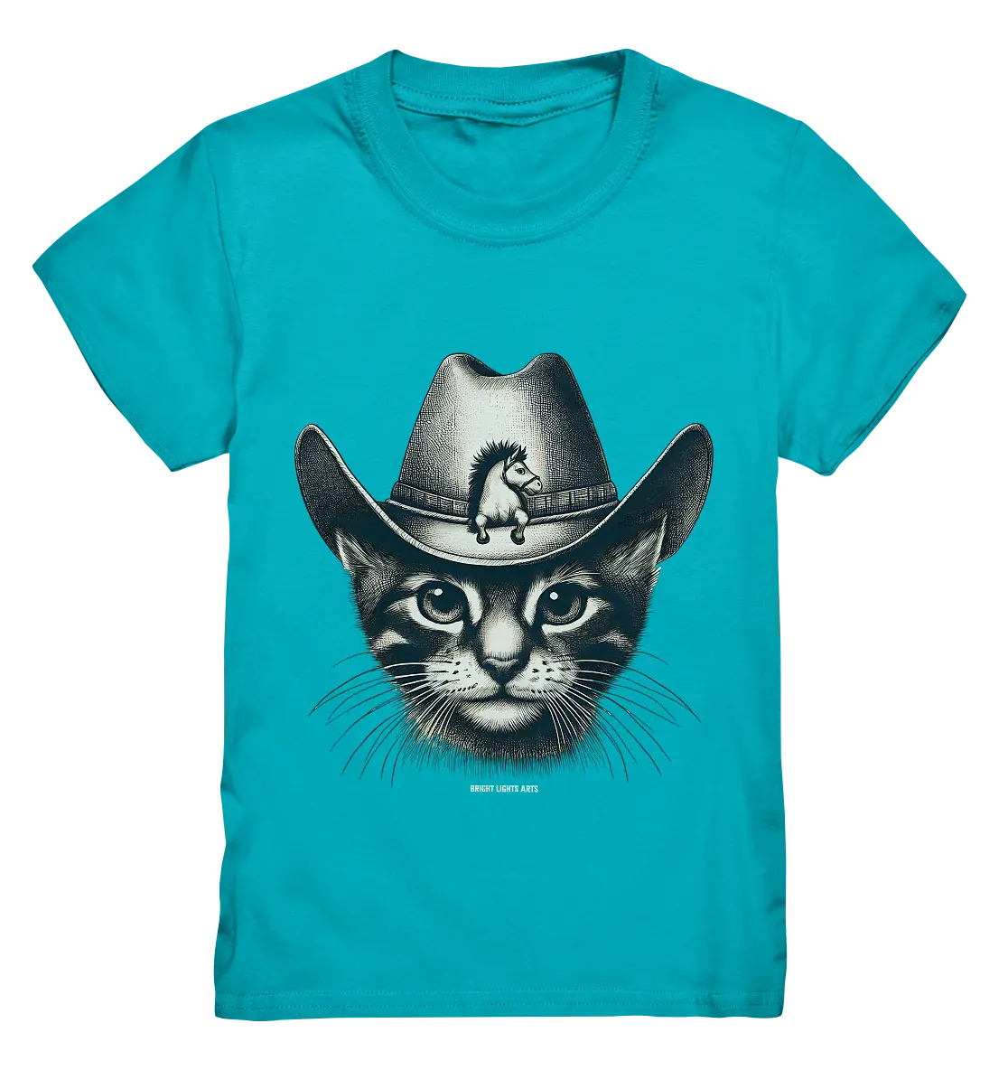 Katzen-Cowboy – Western trifft auf flauschige Eleganz - Kids Premium Shirt Bright Lights Arts