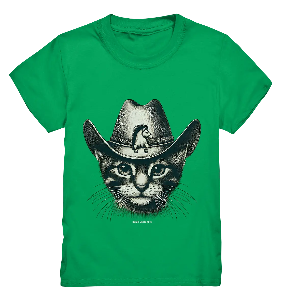 Katzen-Cowboy – Western trifft auf flauschige Eleganz - Kids Premium Shirt Bright Lights Arts