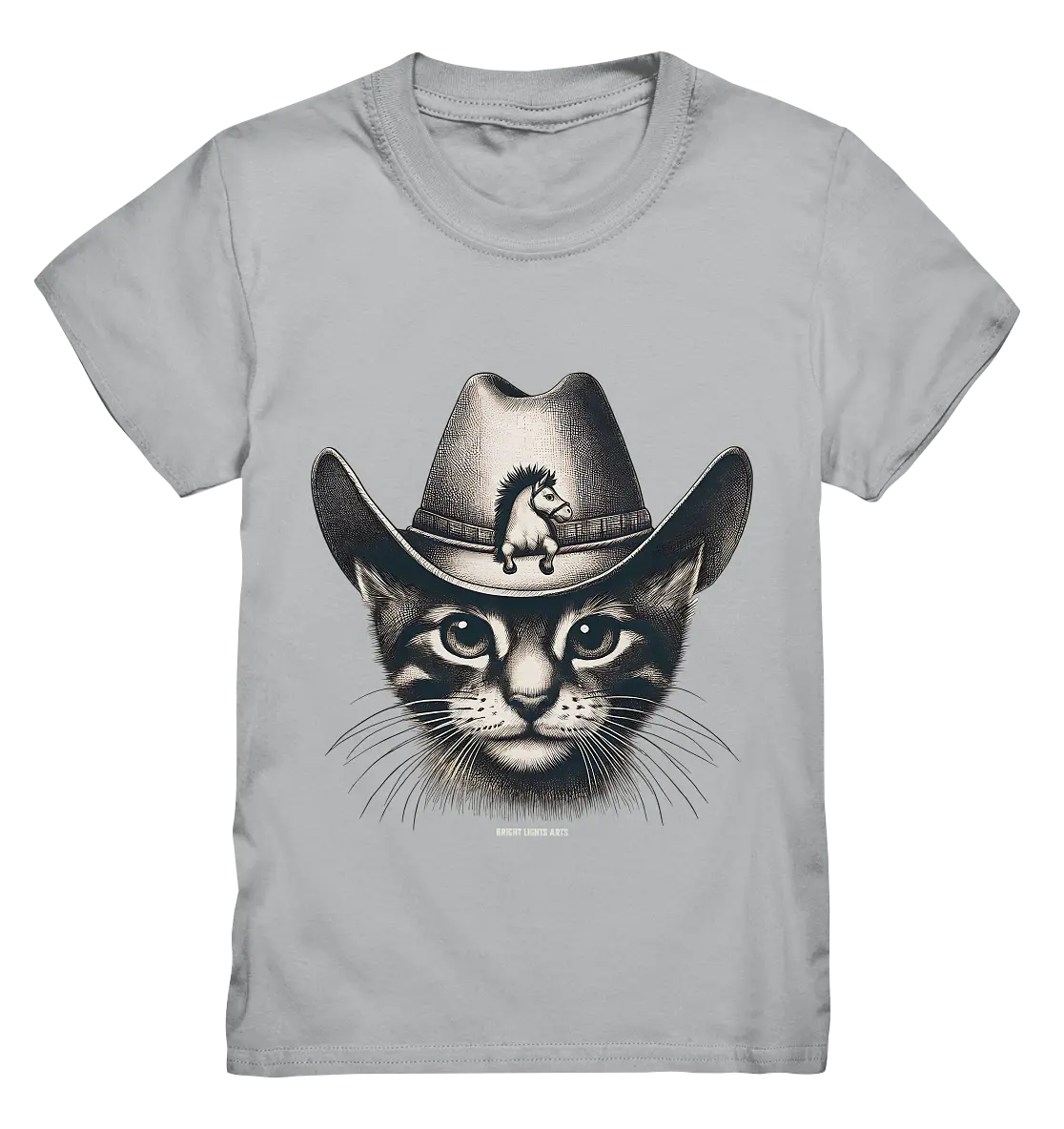 Katzen-Cowboy – Western trifft auf flauschige Eleganz - Kids Premium Shirt Bright Lights Arts
