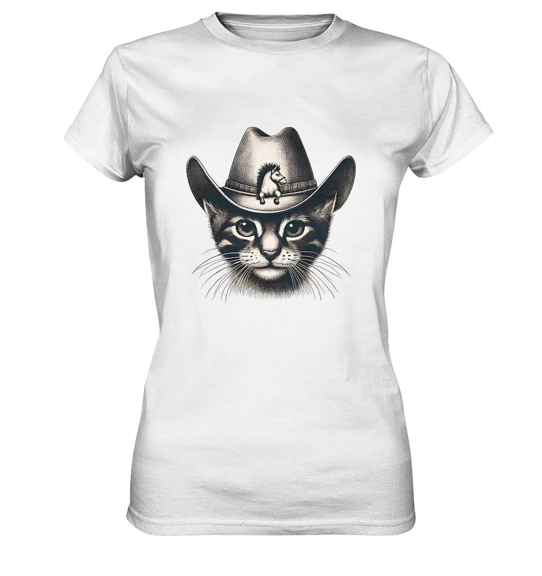 Katzen-Cowboy – Western trifft auf flauschige Eleganz - Ladies Premium Shirt Bright Lights Arts