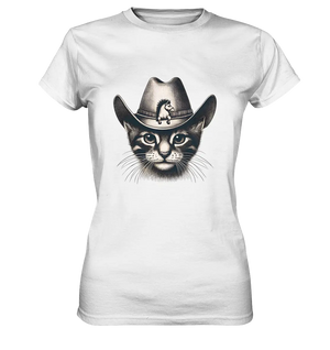 Katzen-Cowboy – Western trifft auf flauschige Eleganz - Ladies Premium Shirt Bright Lights Arts