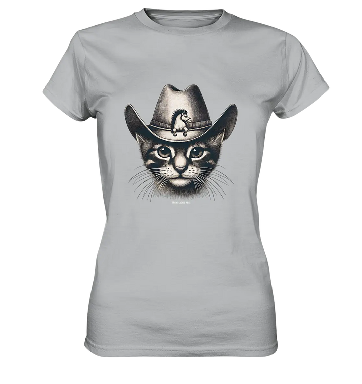 Katzen-Cowboy – Western trifft auf flauschige Eleganz - Ladies Premium Shirt Bright Lights Arts