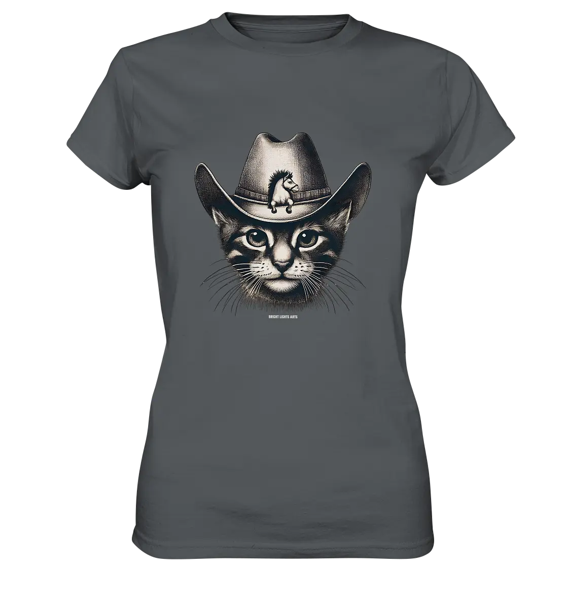 Katzen-Cowboy – Western trifft auf flauschige Eleganz - Ladies Premium Shirt Bright Lights Arts