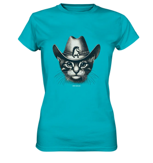Katzen-Cowboy – Western trifft auf flauschige Eleganz - Ladies Premium Shirt Bright Lights Arts