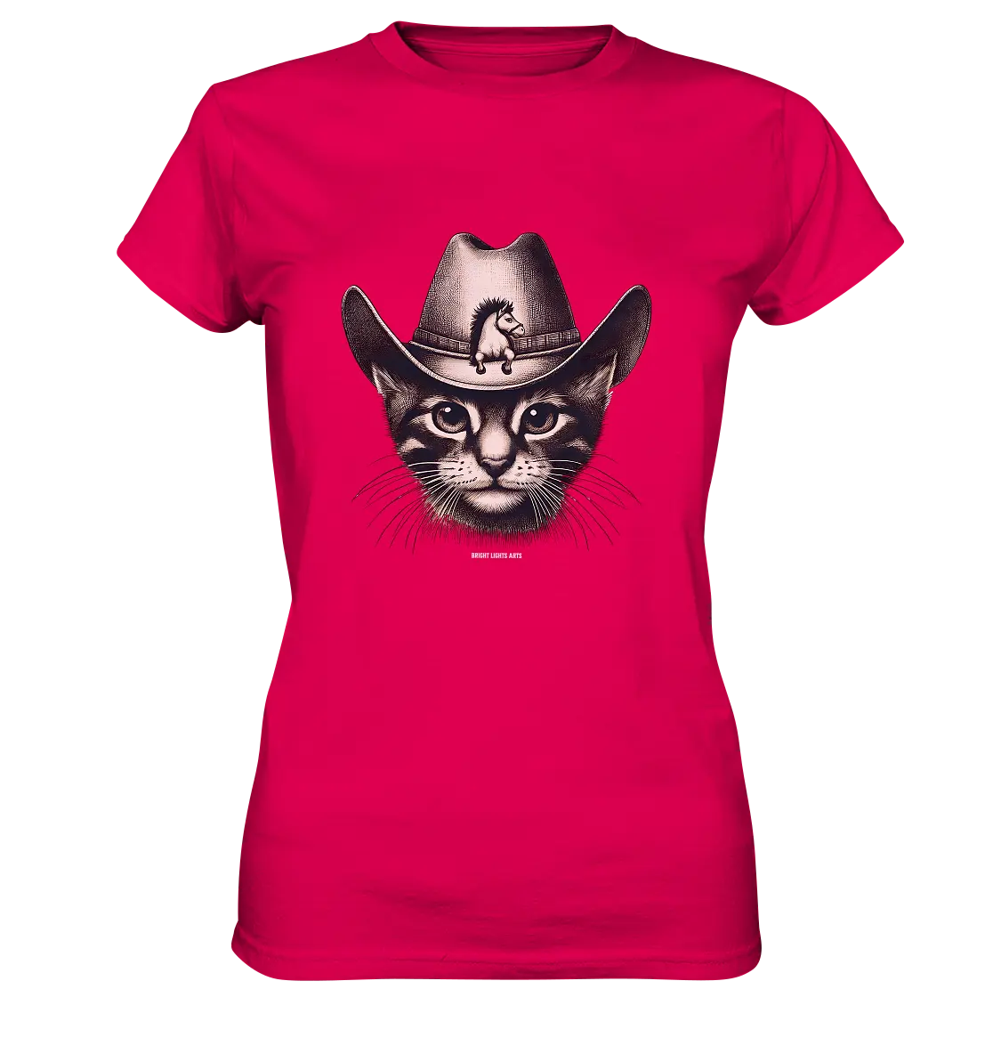 Katzen-Cowboy – Western trifft auf flauschige Eleganz - Ladies Premium Shirt Bright Lights Arts
