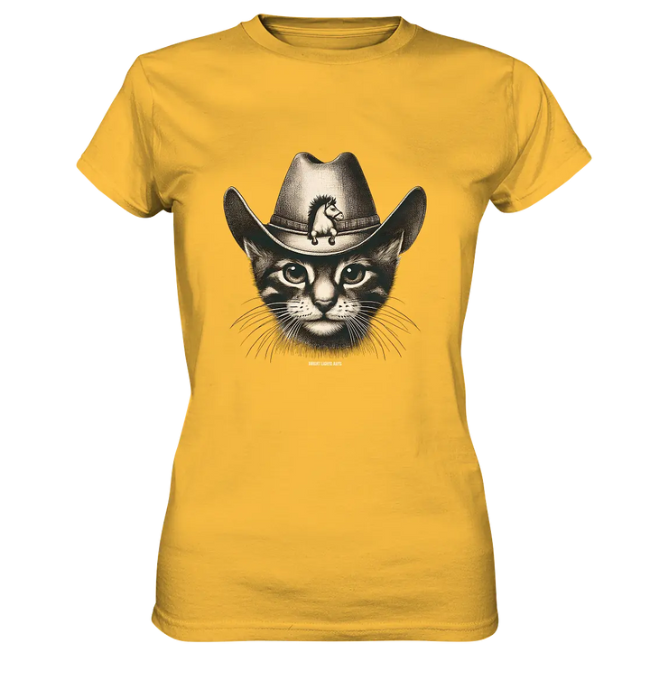 Katzen-Cowboy – Western trifft auf flauschige Eleganz - Ladies Premium Shirt Bright Lights Arts