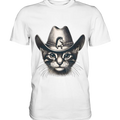 Katzen-Cowboy – Western trifft auf flauschige Eleganz - Premium Shirt Bright Lights Arts