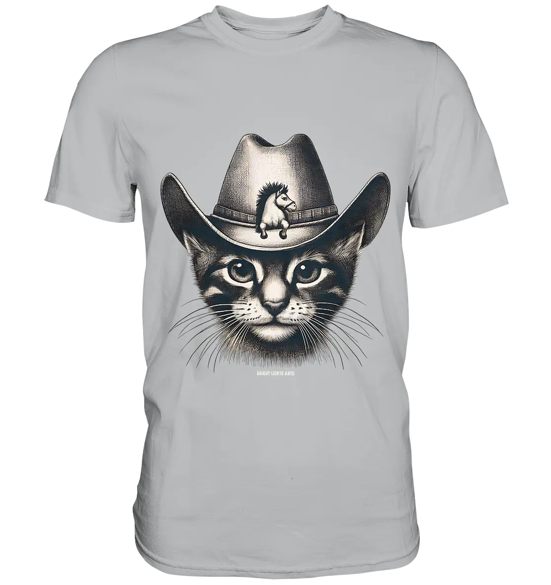Katzen-Cowboy – Western trifft auf flauschige Eleganz - Premium Shirt Bright Lights Arts