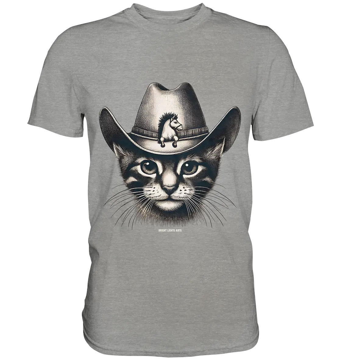Katzen-Cowboy – Western trifft auf flauschige Eleganz - Premium Shirt Bright Lights Arts