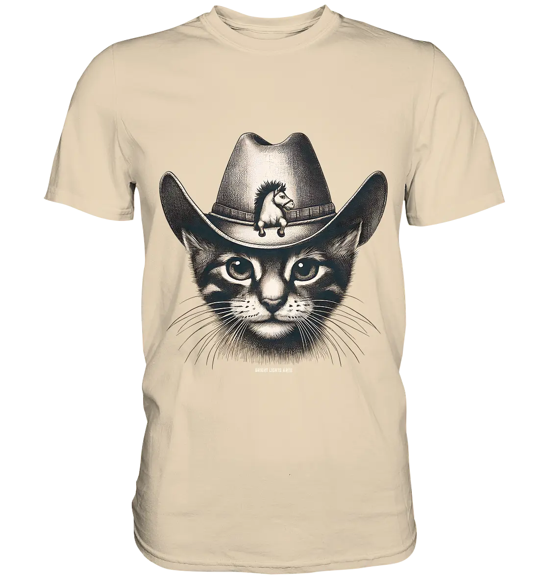 Katzen-Cowboy – Western trifft auf flauschige Eleganz - Premium Shirt Bright Lights Arts