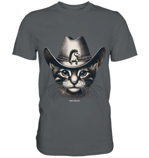 Katzen-Cowboy – Western trifft auf flauschige Eleganz - Premium Shirt Bright Lights Arts