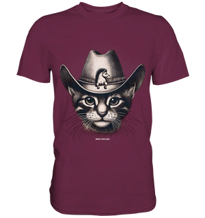 Katzen-Cowboy – Western trifft auf flauschige Eleganz - Premium Shirt Bright Lights Arts