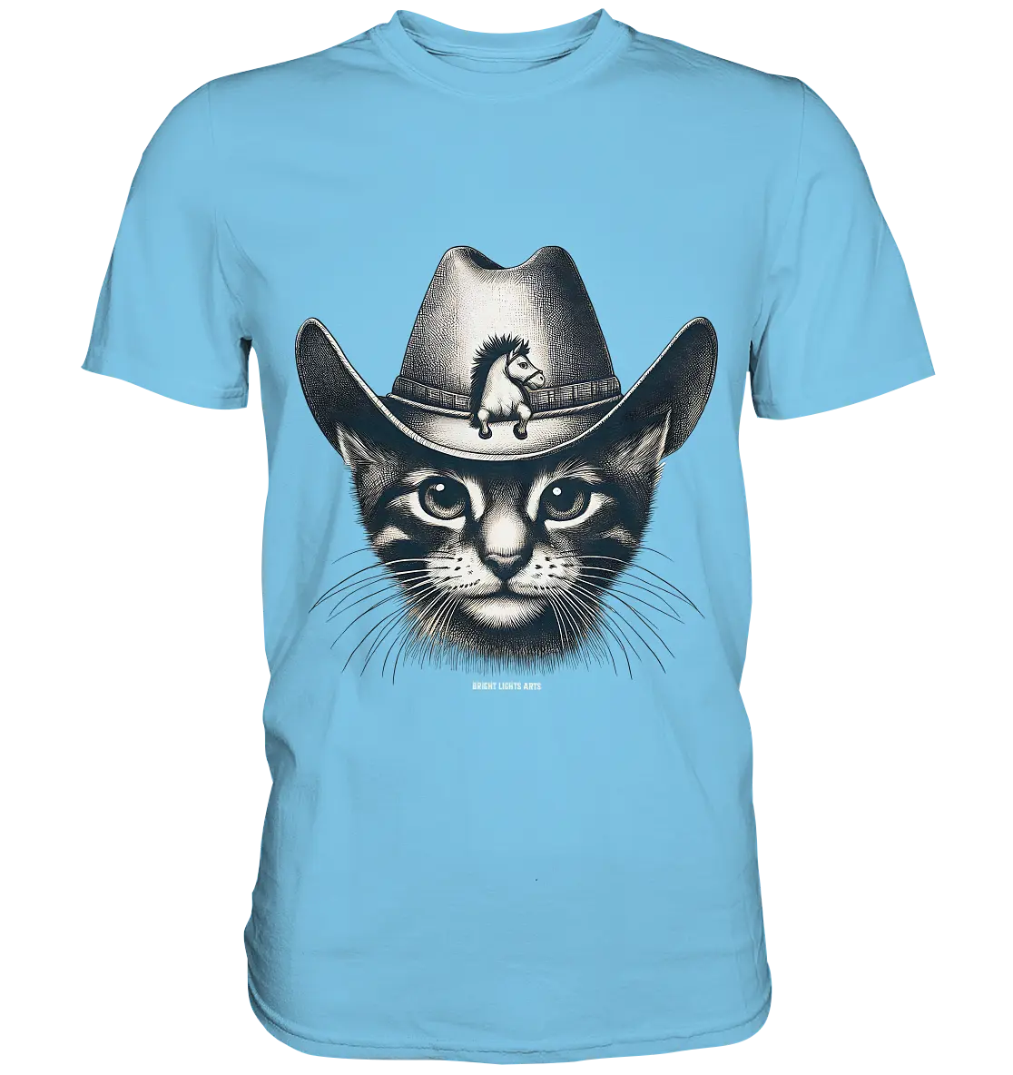 Katzen-Cowboy – Western trifft auf flauschige Eleganz - Premium Shirt Bright Lights Arts