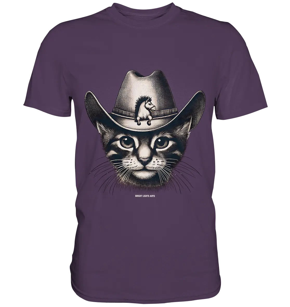 Katzen-Cowboy – Western trifft auf flauschige Eleganz - Premium Shirt Bright Lights Arts