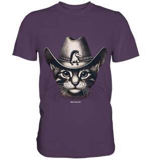 Katzen-Cowboy – Western trifft auf flauschige Eleganz - Premium Shirt Bright Lights Arts