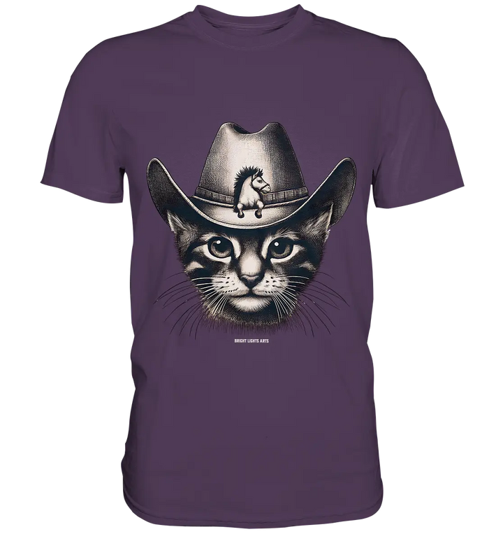 Katzen-Cowboy – Western trifft auf flauschige Eleganz - Premium Shirt Bright Lights Arts