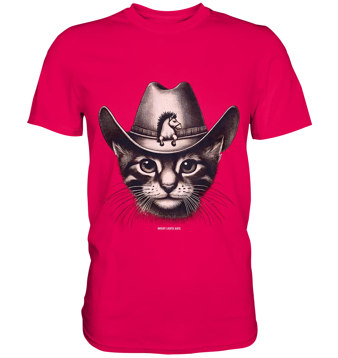 Katzen-Cowboy – Western trifft auf flauschige Eleganz - Premium Shirt Bright Lights Arts
