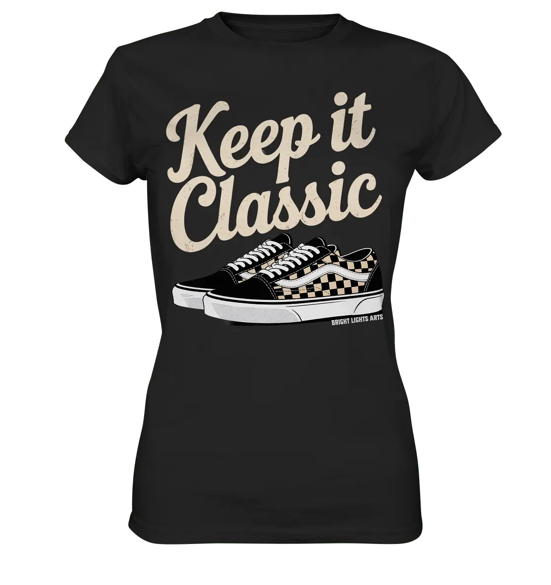 Keep It Classic – Retro - Design mit kultigen Sneakern - Ladies Premium Shirt - Bright Lights Arts