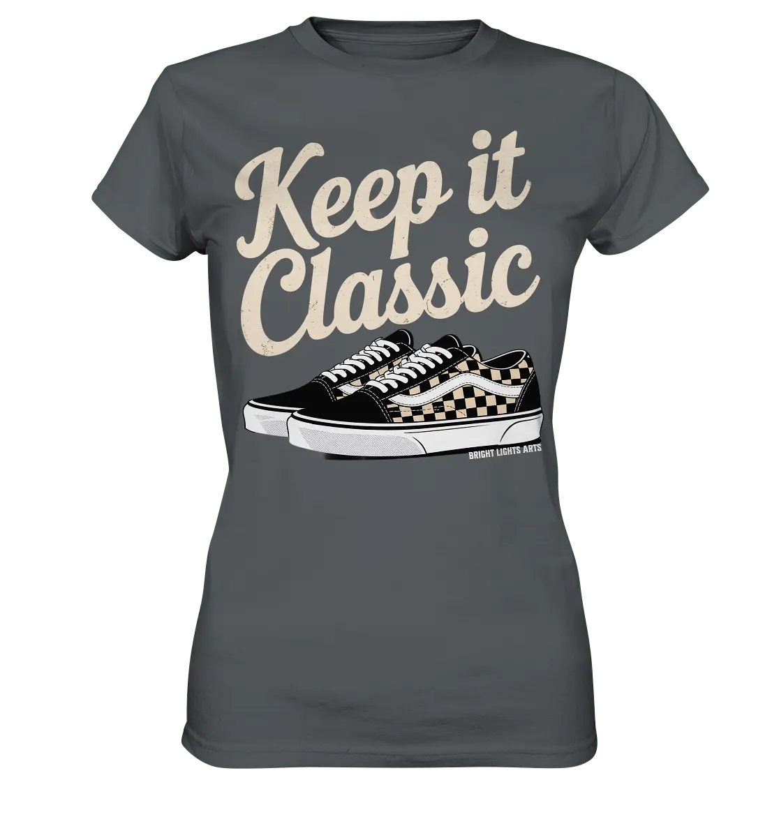 Keep It Classic – Retro - Design mit kultigen Sneakern - Ladies Premium Shirt - Bright Lights Arts