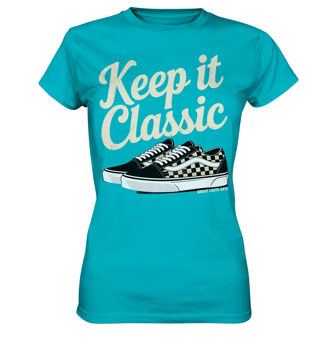 Keep It Classic – Retro - Design mit kultigen Sneakern - Ladies Premium Shirt - Bright Lights Arts