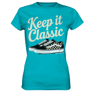 Keep It Classic – Retro - Design mit kultigen Sneakern - Ladies Premium Shirt - Bright Lights Arts