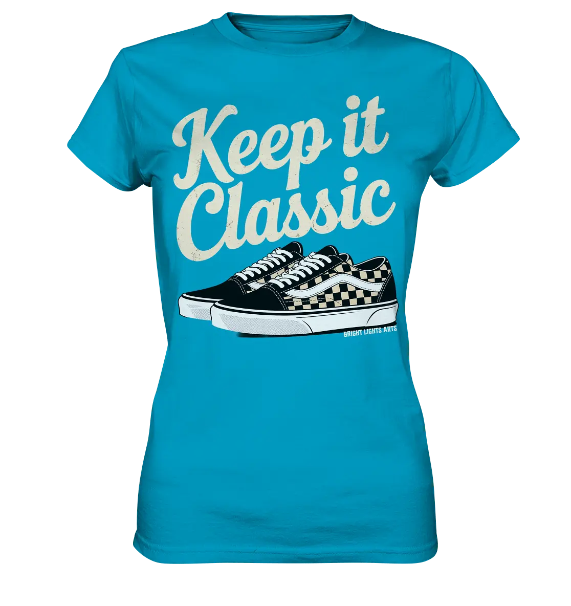 Keep It Classic – Retro - Design mit kultigen Sneakern - Ladies Premium Shirt - Bright Lights Arts