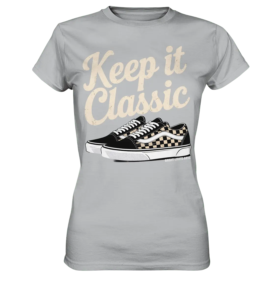 Keep It Classic – Retro - Design mit kultigen Sneakern - Ladies Premium Shirt - Bright Lights Arts