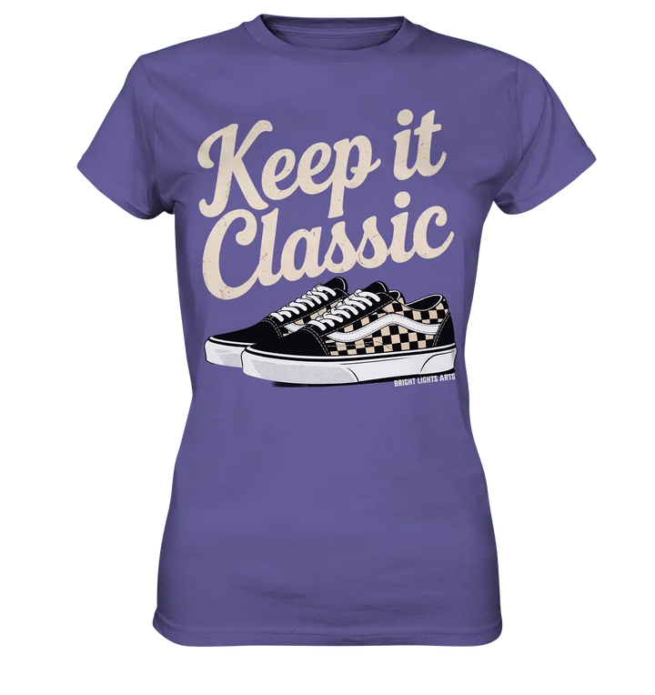 Keep It Classic – Retro - Design mit kultigen Sneakern - Ladies Premium Shirt - Bright Lights Arts