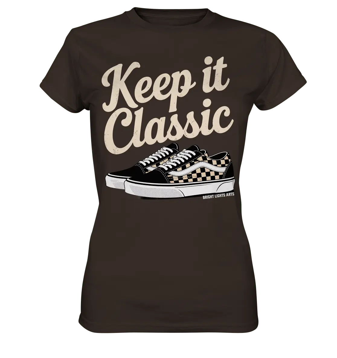 Keep It Classic – Retro - Design mit kultigen Sneakern - Ladies Premium Shirt - Bright Lights Arts