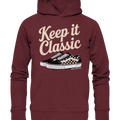 Keep It Classic – Retro - Design mit kultigen Sneakern - Organic Hoodie - Bright Lights Arts