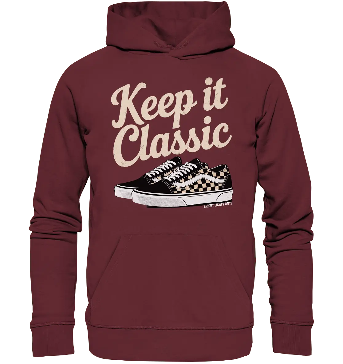 Keep It Classic – Retro - Design mit kultigen Sneakern - Organic Hoodie - Bright Lights Arts