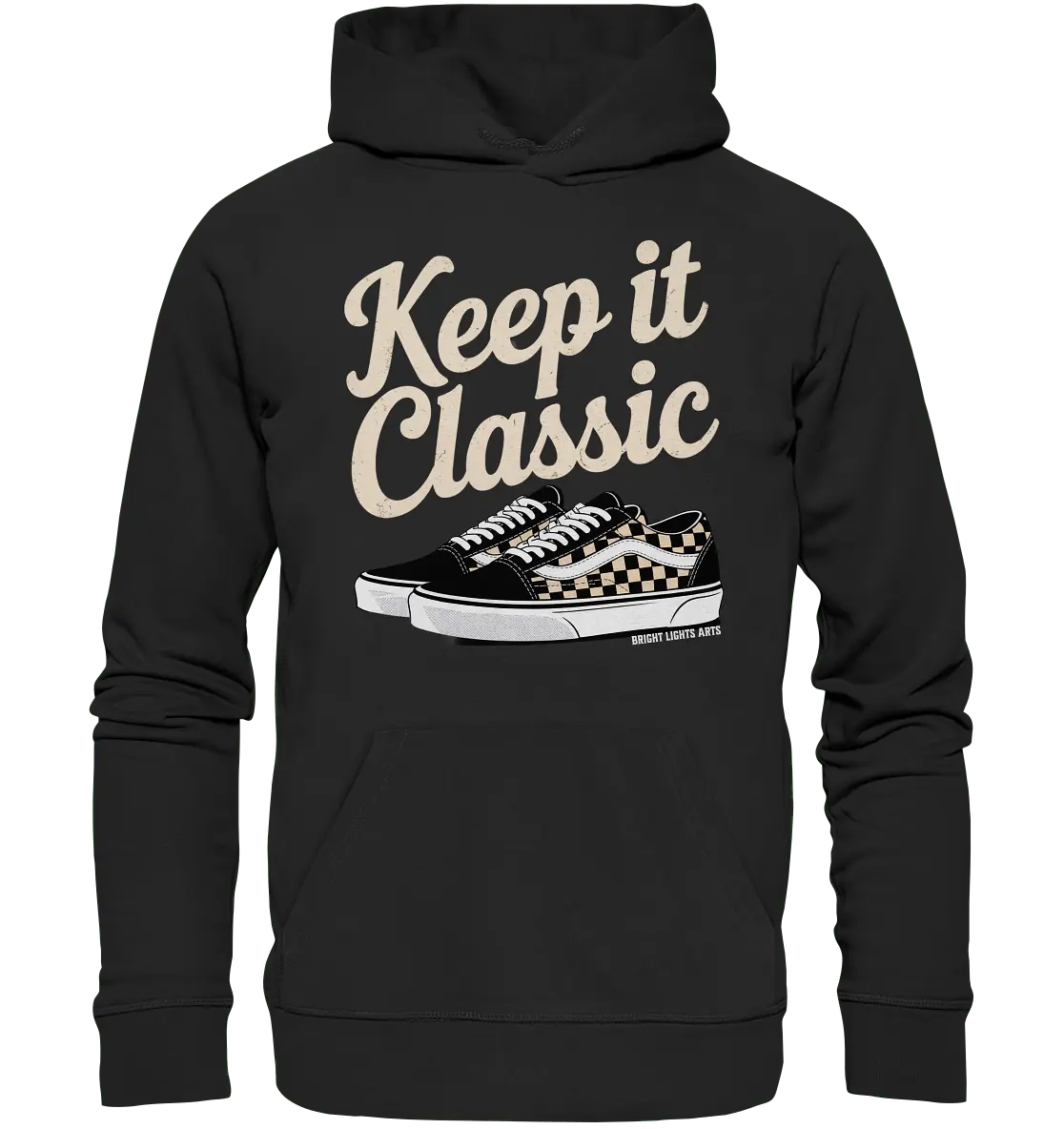 Keep It Classic – Retro - Design mit kultigen Sneakern - Organic Hoodie - Bright Lights Arts