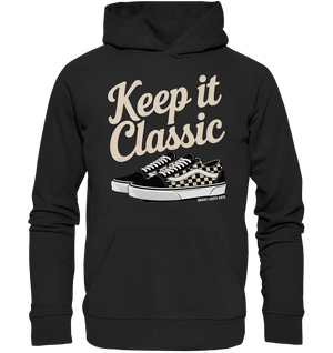Keep It Classic – Retro - Design mit kultigen Sneakern - Organic Hoodie - Bright Lights Arts