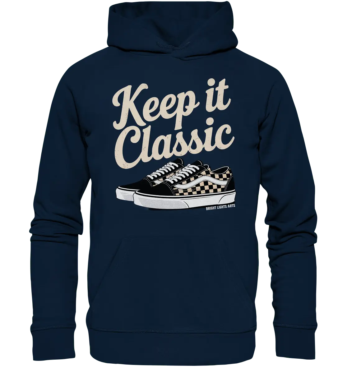 Keep It Classic – Retro - Design mit kultigen Sneakern - Organic Hoodie - Bright Lights Arts
