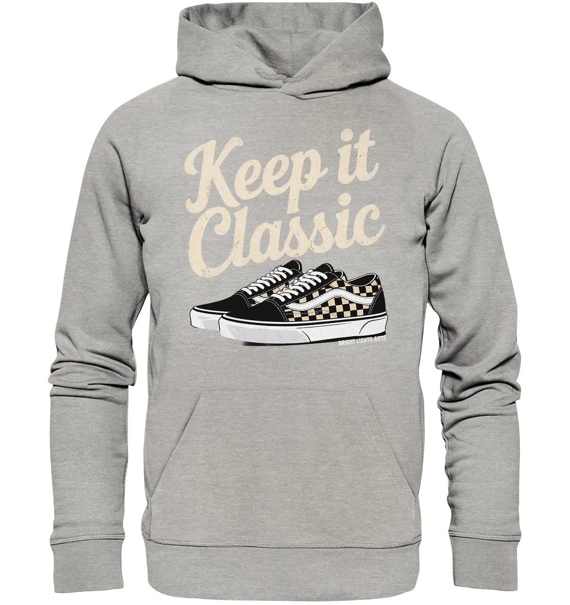 Keep It Classic – Retro - Design mit kultigen Sneakern - Organic Hoodie - Bright Lights Arts