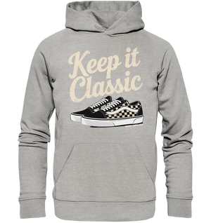 Keep It Classic – Retro - Design mit kultigen Sneakern - Organic Hoodie - Bright Lights Arts