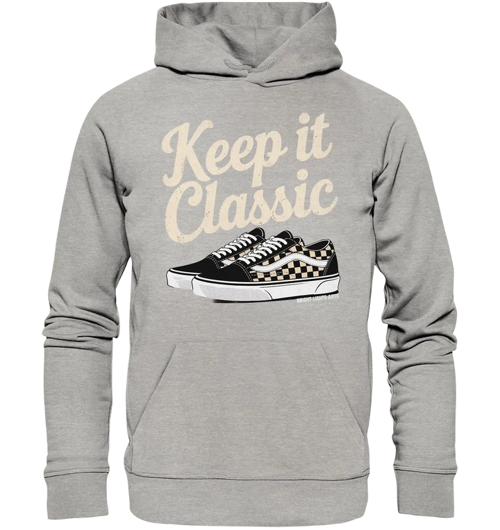 Keep It Classic – Retro - Design mit kultigen Sneakern - Organic Hoodie - Bright Lights Arts
