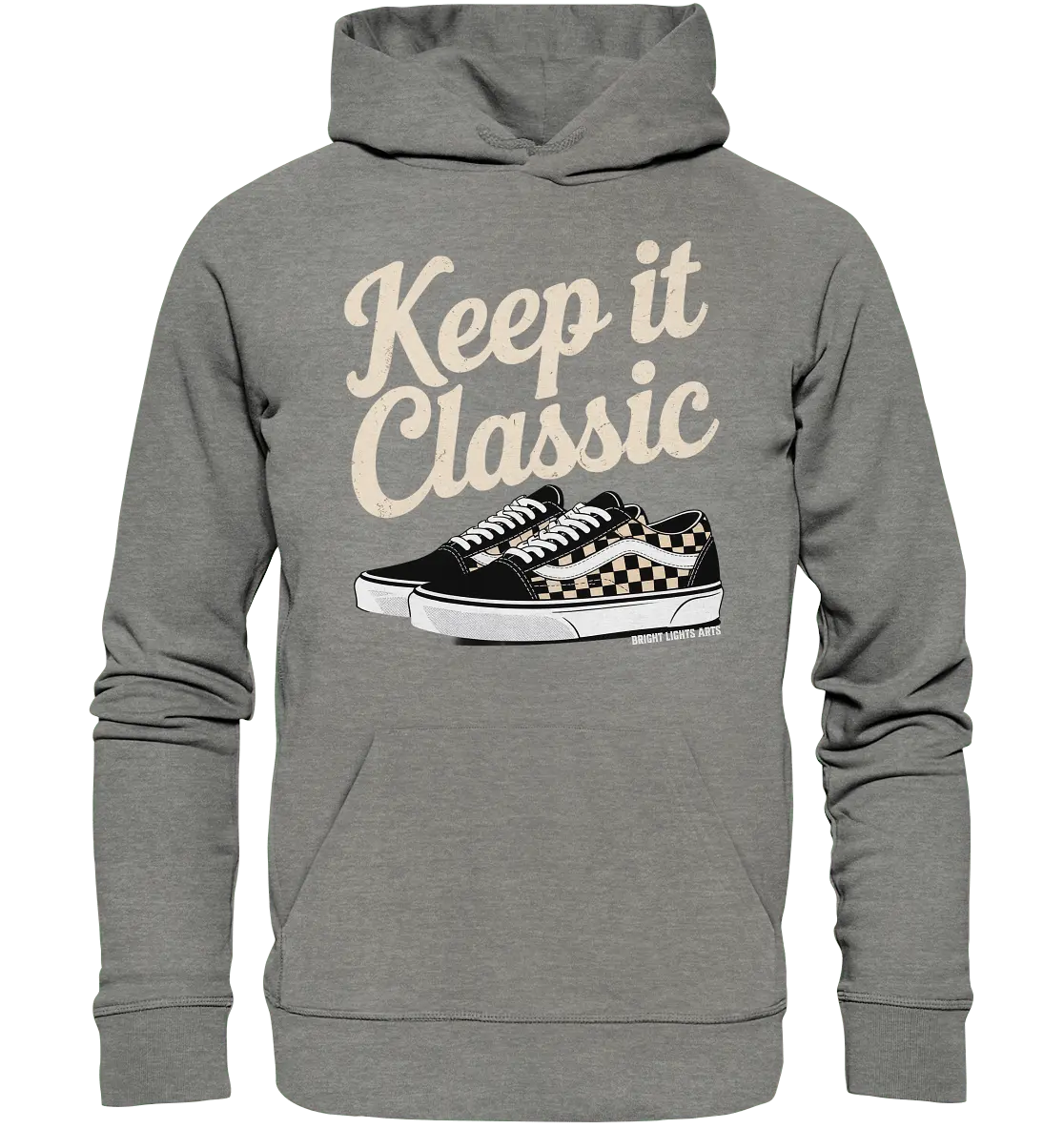 Keep It Classic – Retro - Design mit kultigen Sneakern - Organic Hoodie - Bright Lights Arts
