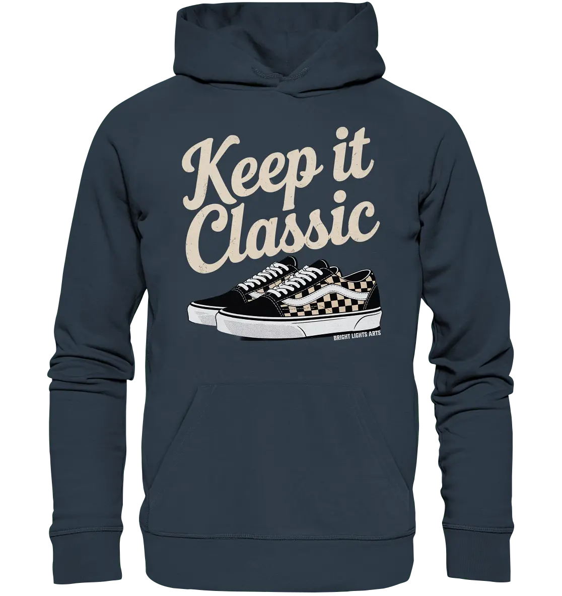 Keep It Classic – Retro - Design mit kultigen Sneakern - Organic Hoodie - Bright Lights Arts