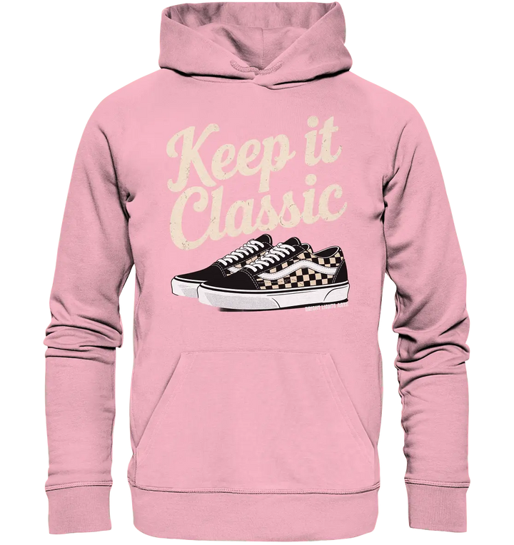 Keep It Classic – Retro - Design mit kultigen Sneakern - Organic Hoodie - Bright Lights Arts