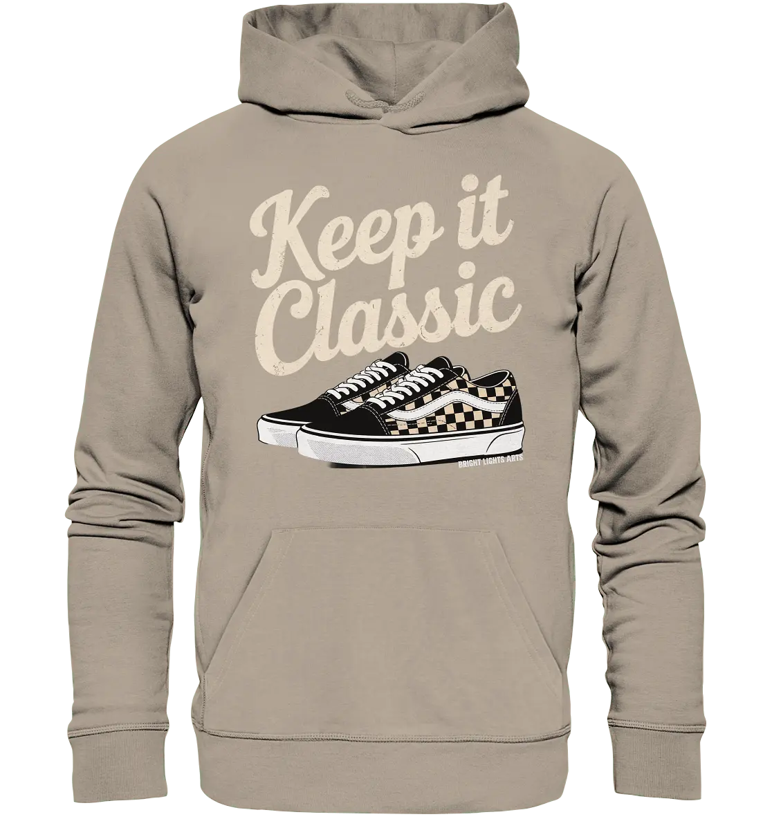 Keep It Classic – Retro - Design mit kultigen Sneakern - Organic Hoodie - Bright Lights Arts